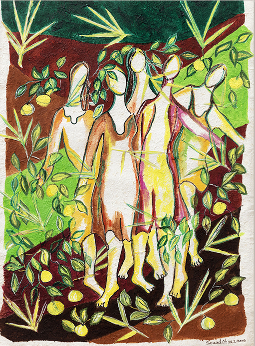 Four Walking Women — detail